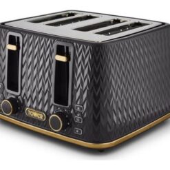 TOWER Empire Collection T20061BLK 4-slice Toaster - Black