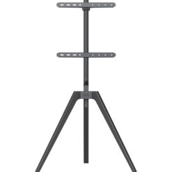 TTAP Tripod-Black TV Stand with Bracket - Black Wood, Black