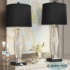 Table Lamps Set Of 2, Bedroom Lamp With Dual Usb Charging , Modern Lamps For Living Room With Rotary Switches, Glass Nightstand Lamp Home Decor (led