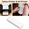 Tattoo Stencil Printer & A4 Printer, Portable Thermal-wireless-mini Inkless-printer For A4&a5 Thermal Paper, Thermal Wireless Tattoo Printer,