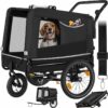 Tectake - Dog Bike Trailer - multifunctional, foldable, including reflectors, leash and flag - bike carriers for dogs, dog bicycle trailer, doggo