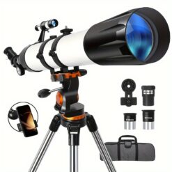 Telescope, 90mm Aperture 800mm Telescopes For Adults Astronomy, Portable Professional Telescope For Beginners, With Stainless Tripod & Phone Adapter,