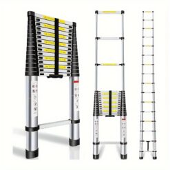 Telescoping Ladder 20.3ft, Telescopic Extension Ladder, Aluminum Alloy Folding Ladder Portable Multi-purpose For Indoor Outdoor Work, Heavy Duty 330