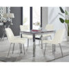 Tierra Modern Glass & Metal Extendable Dining Table Set & 6 Luxury Upholstered Velvet Dining Chairs