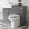 Traditional Vanity Basin Unit & Toilet Combination Unit Bathroom Furniture Grey - Aquari