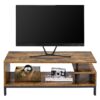 Tv Stand Free Standing Tv Table For 50 Inch Tv, Industrial Wood Console Table With Storage Shelf For Living Room/ Bedroom