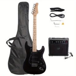 Ubesgoo Beginners 39" Stylish Electric Guitar With Amplifier, Guitar Bag, Black