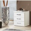 Urban Deco - 3 Drawers Bedside Cabinet, German Made White Bedroom Furniture - white