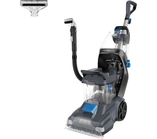 VAX SpinScrub Power CDCW-SSXS Upright Carpet Cleaner - Grey & Tiger Blue, Blue,Silver/Grey