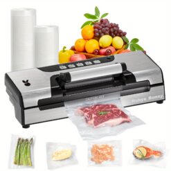 Vacuum Sealer, 120w 60 Hz Machine Preservation Dry/moist/liquid Modes, Built-in Cutter And Bag Storage, Free 2 Rolls Sealer Bags