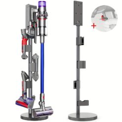 Vacuum Stand For V15 Detect, V12, V11, V10, V8, V7-sturdy Aluminum Tube Storage Holder, 6.2 Lbs Steel Base, 3 Accessory Clips For Up To 9 Attachments