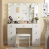 Vanity Set With 7 Large Drawers And Outlets