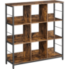 Vasagle Bookshelf, Bookcase, 9 Organizer, Industrial Open Display Shelf, For Bedroom, Office, Living Room, Metal Frame