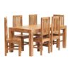 Verty Furniture - Dakota Light Mango 6 ft Dining Set with Wooden Chairs - Light Wood