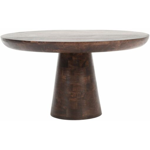 Verty Furniture - Natural Solid Dark Mango Wood Round Coffee Table