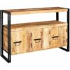 Verty Furniture - Upcycled Industrial Mintis Sideboard with 3 Doors - Light Wood