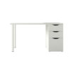 Vespera Arctic White Desk With 3 Drawers Modern, Functional Study Table, Computer Laptop Workspace Solution