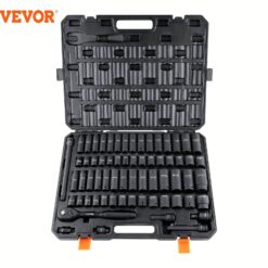 Vevor 1/2" Drive Impact Socket Set, 65 Piece Sae 3/8" To 1-1/4" And Metric 10-24mm, 6 Point Alloy Steel For Auto Repair, Easy-to-read Size , Rugged