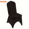 Vevor 50 Pcs Black Chair Covers Polyester Spandex Stretch Slipcovers For Wedding Party Dining Banquet Arched-front Chair Covers