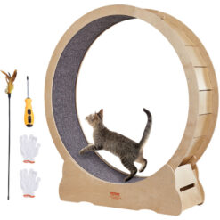 Vevor - Cat Exercise Wheel, Large Cat Treadmill Wheel for Indoor Cats, 52 inch Cat Running Wheel with Detachable Carpet and Cat Teaser for