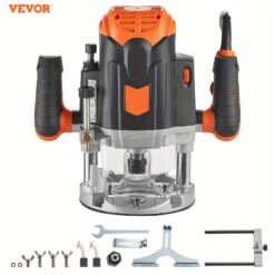 Vevor Plunge Router, 3-1/4 , 120v, 12000-23000 Rpm Variable Speed, Electronic Plunge Base Router, Plunge Woodworking Router Kit With Carry Case,