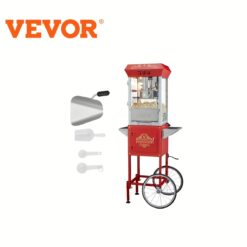 Vevor Popcorn Popper Machine 8 Oz Popcorn Maker With Cart 850w 48 Cups Red