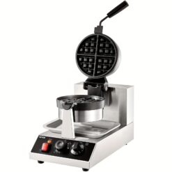 Vevor Round Waffle Maker 1300w Rotatable Non-stick 120v