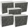 Vhbw - 5x Activated Carbon Filter compatible with Siemens LF21BA550/02, LF21BA550/01, LF21BA542/02, LF21BA542/01 Extractor Hood - 22.7 x 18.9 x 10 cm