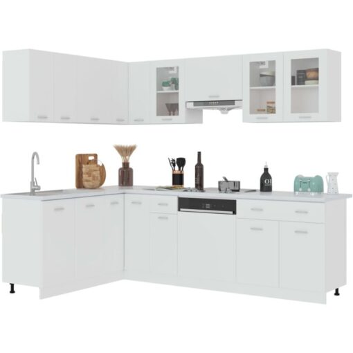 Vidaxl - 11 Piece Kitchen Cabinet Set White Engineered Wood