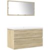 Vidaxl - 3 Piece Bathroom Furniture Set Sonoma Oak Engineered Wood