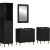 Vidaxl - 4 Piece Bathroom Furniture Set Black Engineered Wood