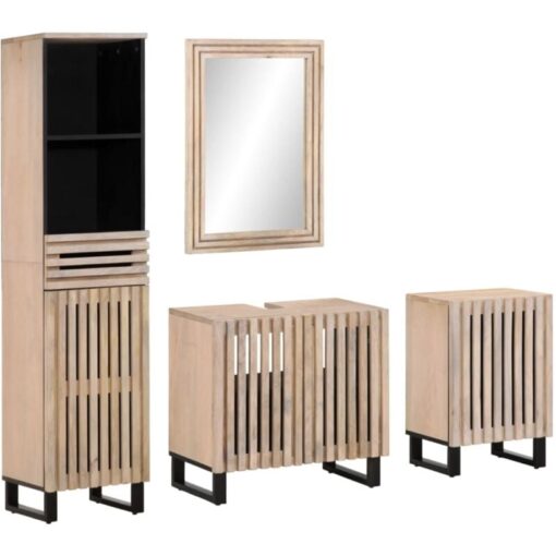 Vidaxl - 4 Piece Bathroom Furniture Set Solid Wood Mango