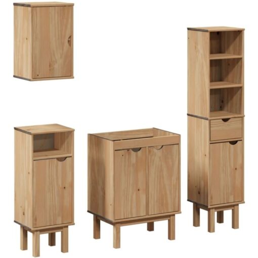 Vidaxl - 4 Piece Bathroom Furniture Set otta Solid Wood Pine