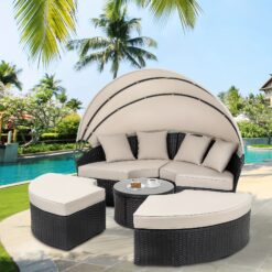 Vongrasig Outdoor Patio Wicker Furniture Sectional Couch