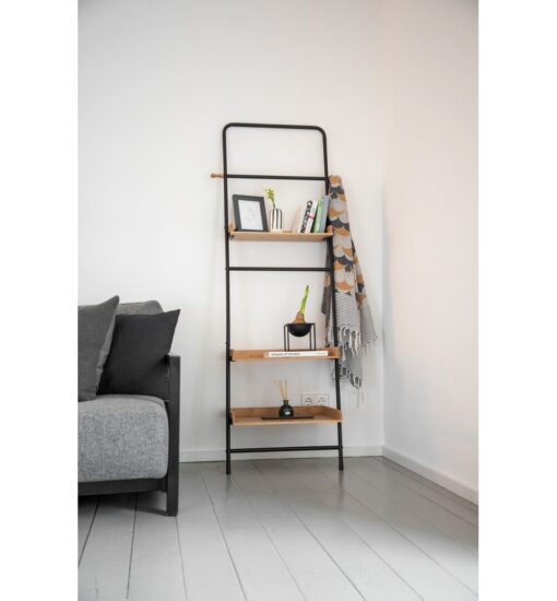 WENKO Loft Floor Standing Shelf, Living Shelf, Bathroom Shelf Made of Bamboo