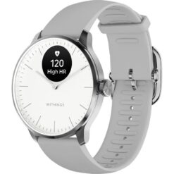 WITHINGS ScanWatch Light Hybrid Smart Watch - Pearl White, 37 mm, Silver/Grey,White