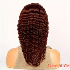 Water Wave Reddish Brown 13x4 Lace Front Wigs Human Hair 200% Density Glueless Wigs Human Hair Brazilian Virgin Human Hair 13x4 Hd Lace Frontal Wigs