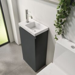 Waterproof 400mm Matt Grey Vanity Unit with Basin