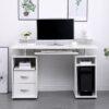 White Computer Desk pc Laptop Table Home Office Study Workstation Gaming - White - Apollo