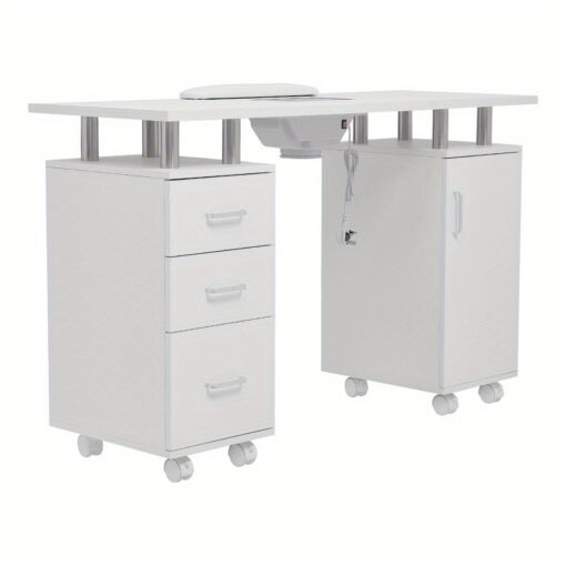 White Professional Manicure Table Salon Beauty Desk +dust Collector