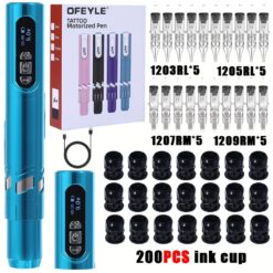 Wireless Kit Rechargeable Battery 20pcs Mix 200pcs Ink Cup Set For Artists