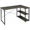 Woltu - Computer Desk Black Office Desk Writing pc Laptop Table Dining Gaming Table Rust +Black