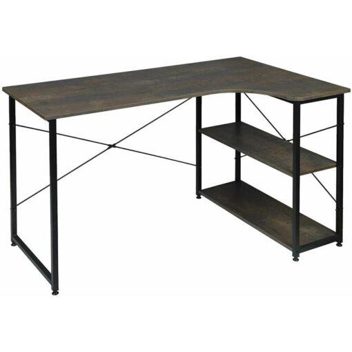 Woltu - Computer Desk Black Office Desk Writing pc Laptop Table Dining Gaming Table Rust +Black