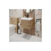 Wood Effect Bathroom Furniture Vanity Unit with Basin Sink Cabinet Storage 500mm Wall Hung