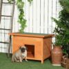 Wooden Dog Kennel Elevated Dog Pet House W/ Open Top 82w X 58d X 58h Cm