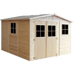 Wooden Garden Shed- Apex Shiplap Wooden Shed 11x10 ft/9m2 - Sheds and Outdoor Storage - Wooden garden storage shed, 17 mm planks - Bike shed, Garden