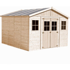 Wooden Garden Shed- Apex Shiplap Wooden Shed 14x14 ft/16m2 - Sheds and Outdoor Storage - Wooden garden storage shed, 17 mm planks - Bike shed, Garden