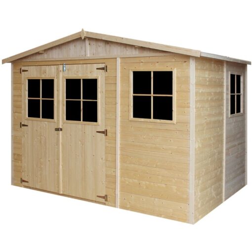 Wooden Garden Shed- Apex Shiplap Wooden Shed W11ft x L7ft x H7ft- Wooden garden storage shed, 17 mm planks - Bike shed, Garden outdoor workshop space