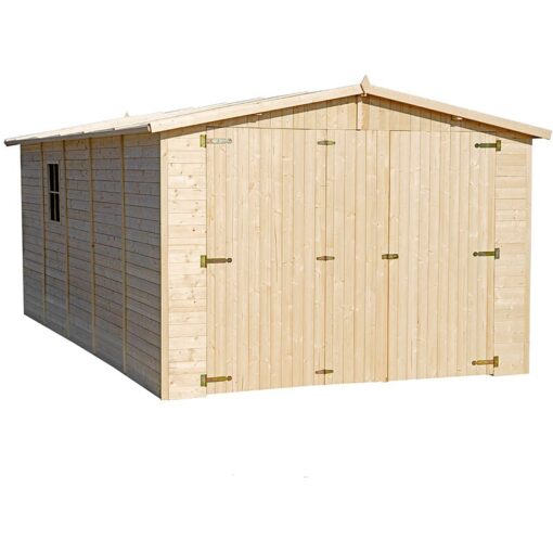 Wooden Garden Shed - Garage with Windows - W11ft x L17ft x H7ft Timber Shiplap Shed - Garden Workshop - Car, Bike, Tool Shed Storage Timbela M101