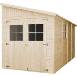 Wooden Garden Shed - Lean-To Shiplap Wooden Shed H244 x 218 x 416 cm / 8 m2 - Sheds and Outdoor Storage - 17 mm planks - Bike shed, Garden outdoor